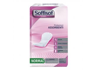 Pannolone per incontinenza con protezioni discrete morbide e anatomiche con nucleo super assorbente e uno speciale filtrante esterno traspirante soffisof lady normale 12 pezzi