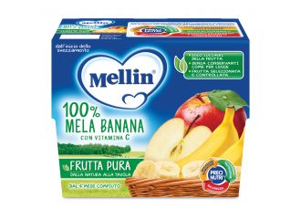Mellin frutta pura mela banana 100 g 4 pezzi