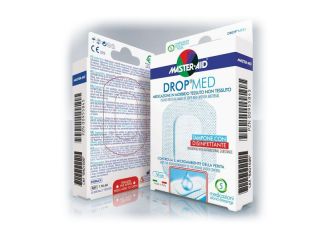 Medicazione compressa autoadesiva dermoattiva ipoallergenica aerata master-aid drop med 10,5x18 5 pezzi