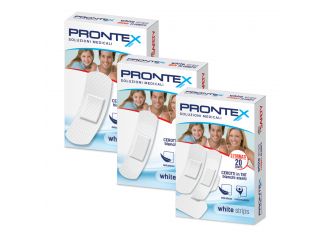 Cerotto prontex white strips in tessuto non tessuto bianco sterile scatola 12 cerotti grandi