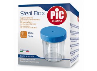 Contenitore pic sterile trasparente per analisi dei fluidi organici 100 ml tappo a vite + etichetta autoadesiva