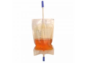 Sacca per urina da gamba pvc con tubo raccordo 10 cm per collegamento coscia capacita' 750 ml valvola antireflusso 30 pezzi