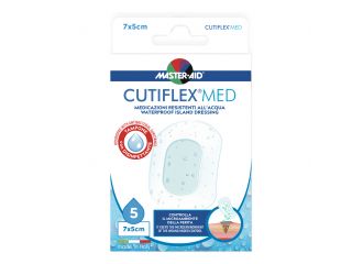 Medicazione autoadesiva trasparente impermeabile master-aid cutiflex 7x5 5 pezzi