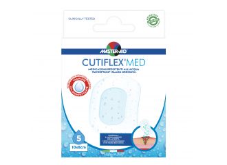 Medicazione autoadesiva trasparente impermeabile master-aid cutiflex 10x8 5 pezzi