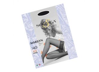 Marilyn 140 sheer calza autoreggente nero 1