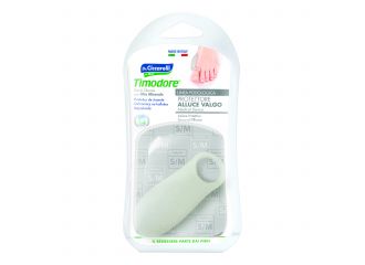 Protettore alluce valgo realizzato in gel di silicone biancosemitrasparente sagomato per avvolgere la parte dolente e sensibile dell'alluce igienepiede 1 pezzo