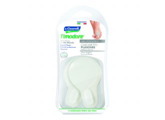 Cuscinetto plantare realizzato in gel di silicone bianco semitrasparente sagomato per ammortizzare e proteggere pressione e sfregamenti sotto la pianta dei piedi 2 pezzi