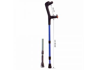 Bastone canadese adulti in lega verniciata con ammortizzatore. a doppia regolazione, con impugnatura antiscivolo. portata massima 130kg