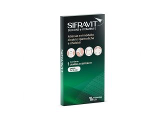 Placca in silicone e vitamina e sifravit dimensioni 3x12cm. indicata nel trattamento di cheloidi e cicatrici ipertrofiche conseguenti ad interventi chirurgici ustioni e ferite