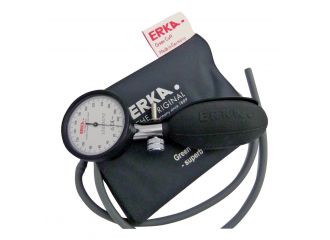 Sfigmomanometro aneroide kobold erka  scala da 300 mmhg con suddivisione di 2 mm  manometro di precisione in alluminio anodizzato e monopalla incorporata  modello a 1 tubo