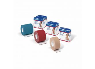 Benda adesiva leukotape k per taping fisioterapico larghezza 2,5 cm lunghezza 5 m colore rosa in rotolo