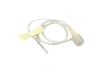 Ago butterfly standard winged set gauge 19 1,1x19 mm con alette guida cannula di raccordo volume 0,47 ml crema