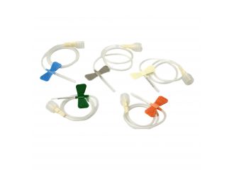 Ago butterfly standard winged set gauge 21 0,8x19 mm con alette guida cannula di raccordo volume 0,44 ml verde