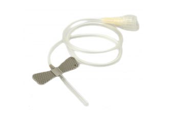 Ago butterfly standard winged set gauge 23 0,6x19 mm con alette guida cannula di raccordo volume 0,44 ml celeste