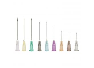 Ago ipodermico monouso hn cannula in acciaio a parete sottile diametro gauge 22 lunghezza 32mm codice colore nero