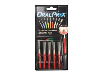 Oralprox blister da 6 spazzolini interdentali misura 5 colore rosso