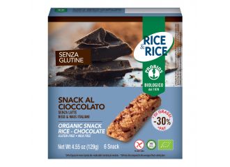 Rice&rice snack di riso al cioccolato 6 x 21 g senza lievito