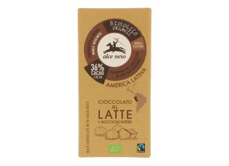 Tavoletta cioccolato latte/nocciole bio fairtrade 100 g