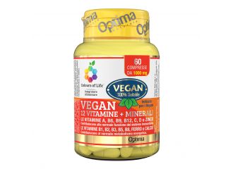 Colours of life vegan 12 vitamine + 3 minerali 60 compresse