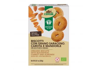 Altricereali biscotti di grano saraceno con carota e mandorle bio 250 g