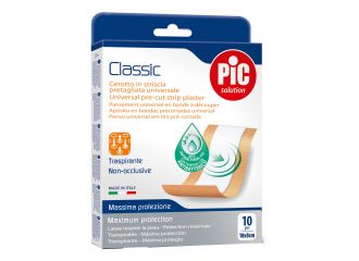 Cerotto pic classic striscia 10x8 cm antibatterico 10 pezzi