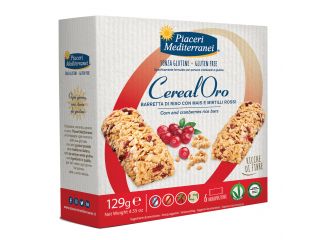 Piaceri mediterranei cerealoro barretta di riso con mais e mirtilli rossi 6 pezzi da 21,5 g