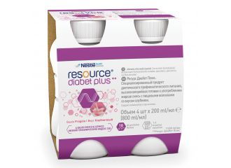 Resource diabet plus fragola 4 x 200 ml