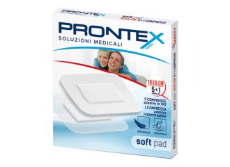 Garza compressa prontex soft pad 10x6 cm 6 pezzi (5 tnt + 1 impermeabile aqua pad)