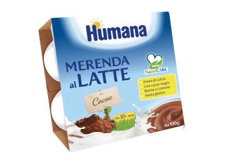 Humana merenda al latte gusto cioccolato 100 g 4 pezzi
