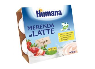 Humana merenda al latte gusto fragola 100 g 4 pezzi
