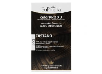 Euphidra colorpro xd 400 castano gel colorante capelli in flacone + attivante + balsamo + guanti