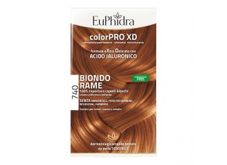 Euphidra colorpro xd 740 biondo rame gel colorante capelli in flacone + attivante + balsamo + guanti