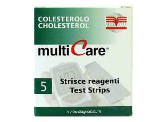 Test colesterolemia multicare in colesterolo in strisce con aspirazione capillare 5 pezzi