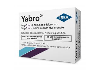 Yabro aerosol sodio ialuronato 0,18% soluzione da nebulizzare 10 fiale da 5 ml