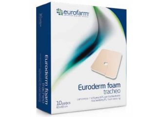 Medicazione non adesiva in schiuma di poliuretano idrocellulare con taglio e foro centrale per tracheotomia 8,5x8,5 cm 10 pezzi