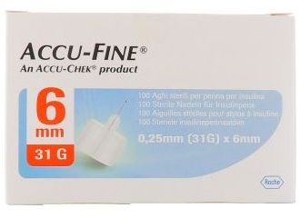 Ago per penna da insulina accu-fine pen needle accu-chek gauge 31 x 6mm 100 pezzi