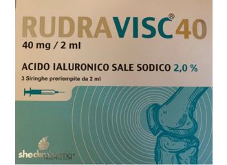 Siringa intra-articolare rudravisc 40 acido ialuronico sale sodico 40 mg 2 ml 3 pezzi