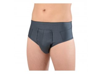 Orione 515 cintoslip erniario uomo aperto con pelotte in cotone antracite 3