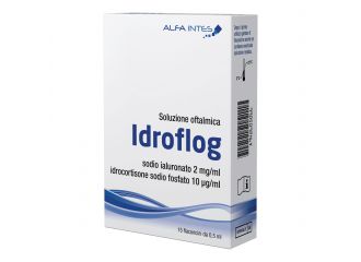 Soluzione oftalmica idroflog a base di ialuronato di sodio e idrocortisone sodio fosfato 15 flaconcini da 0,5 ml