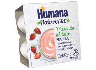 Humana merenda latte fragola 4 pezzi da 100 g