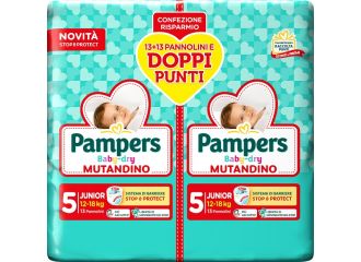 Pampers baby dry pannolino mutandina junior duo 26 pezzi
