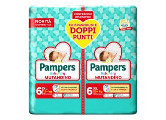 Pampers baby dry pannolino mutandina extra large duo 26 pezzi