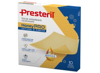 Garza antiaderente cicatrizzante presteril honeypro 10x10 cm 10 pezzi