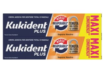 Kukident bipacco morso insuperabile crema adesiva dentiere 57 g x 2