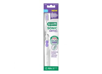 Gum sonic ortho battery toothbrush