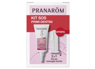 Pranarom kit sos primi dentini 1 gel eruzione denti da latte 15 ml + 1 dito massaggiante