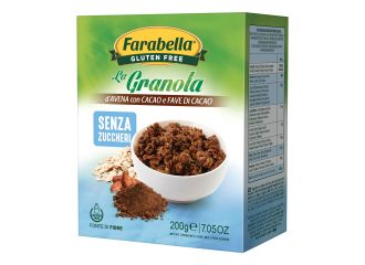 Farabella gluten free la granola d'avena con cacao e fave di cacao senza zuccheri senza lattosio 200 g