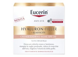 Eucerin hyaluron-filler + elasticity crema giorno rose' spf30 ricarica 50 ml
