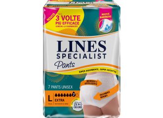 Pannolone per incontinenza lines specialist pants extra unisex l 7 pezzi