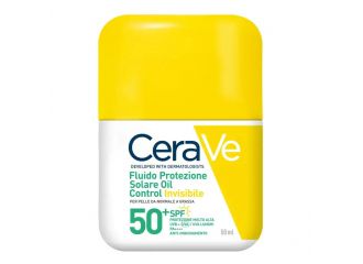 Cerave fluido protezione solare oil control invisibile spf50+ 50 ml